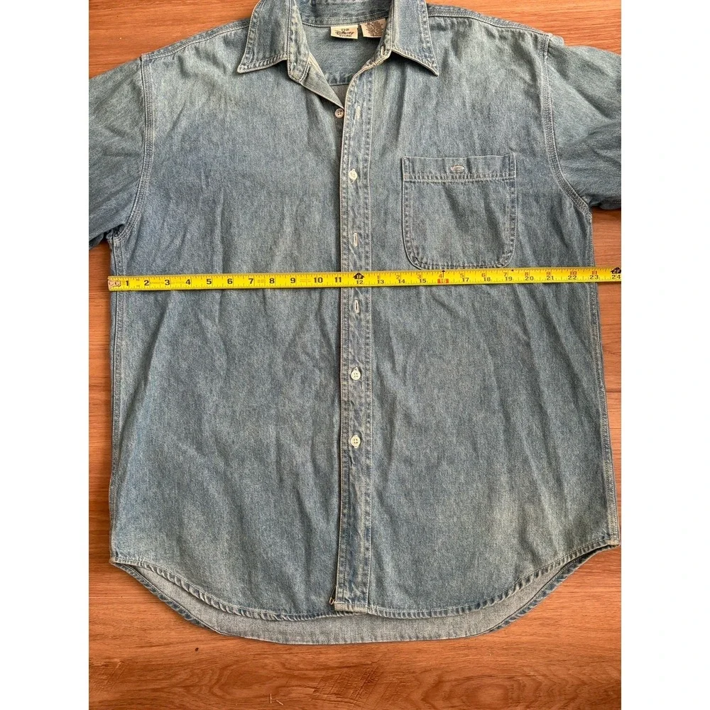 Vintage Disney Store Brand Winnie the Pooh Embroidered Denim Shirt Size Med 90's - Picture 5 of 5